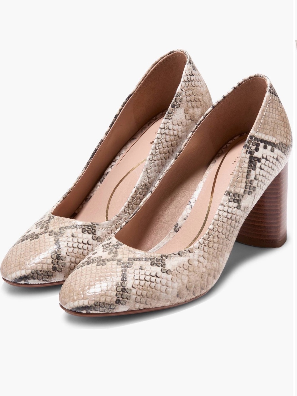 Cole Haan Snake-Print Pump With Block Heal